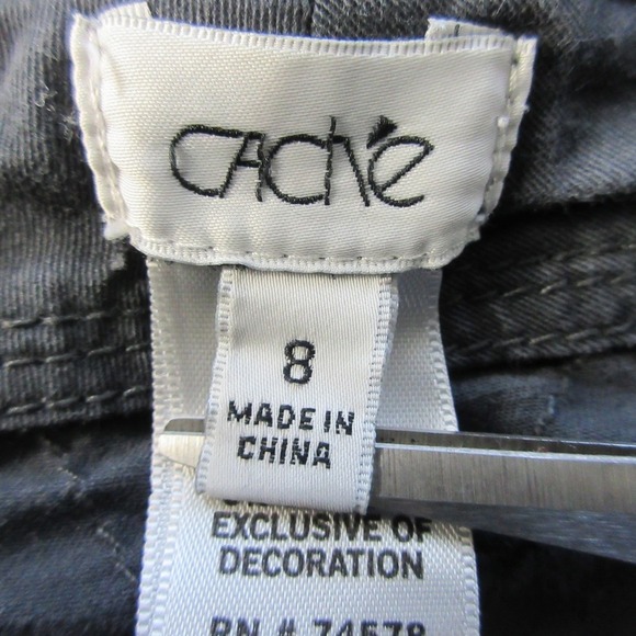 Cache Y2K Baggy Floral Embellished Capris Women 8 Gray Cotton Crop Low Rise 528 - Picture 3 of 13